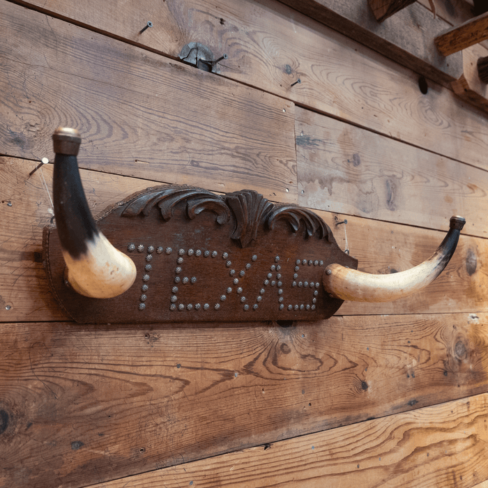1930's - 40's Studded "TEXAS" Horn Rack