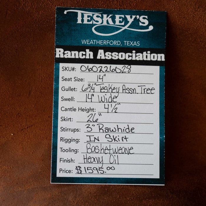 14" TESKEY'S RANCH ASSOCIATION SADDLE