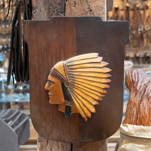 Vintage Folk Art Cast Indian Head Plaque Collectibles Teskey's