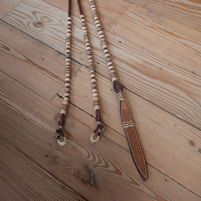 Handmade Jose Ortiz Rawhide Romel Reins Tack - Reins Jose Ortiz