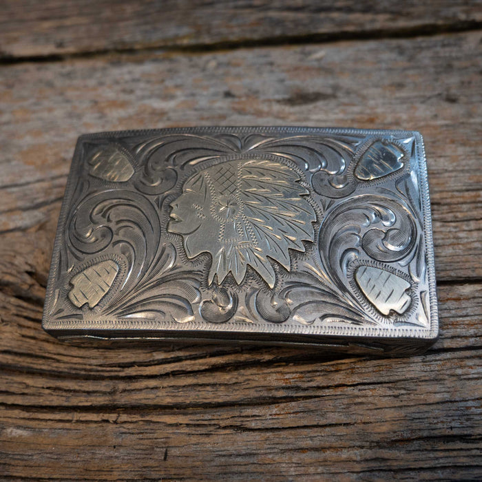 Scribner 1 Pc. Silver Indian Chief Head Dress Buckle 040