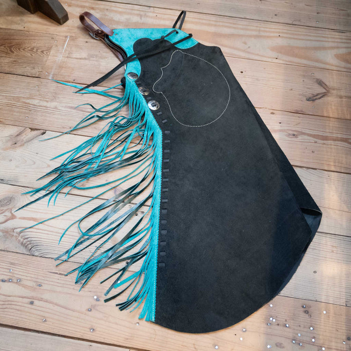 Roughout Stepthrough Turquoise Chaps Tack - Chaps & Chinks MISC