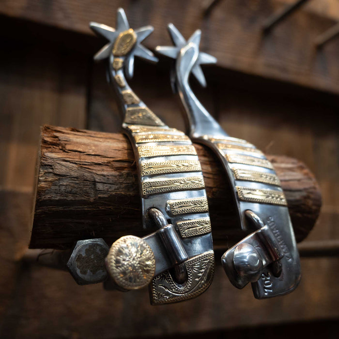 Kamphaus Silver Mounted 6pt. Spurs