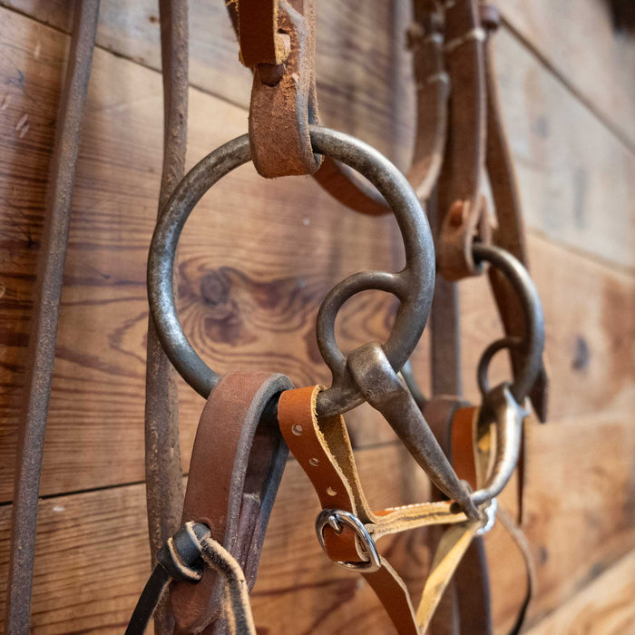 Clark White Locked O-Ring Snaffle Bridle Rig