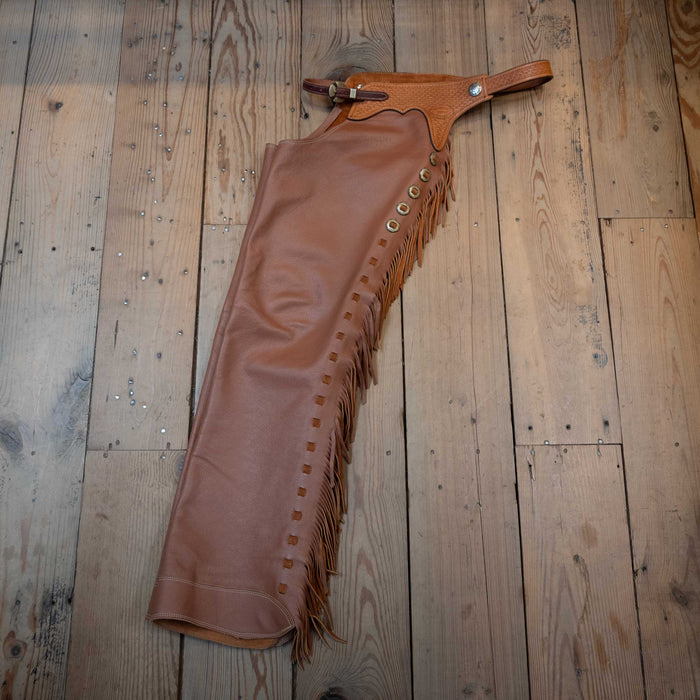 Used Bob Anderson Shotgun Chaps w/Campbell Hardware Tack - Chaps & Chinks Bob Anderson