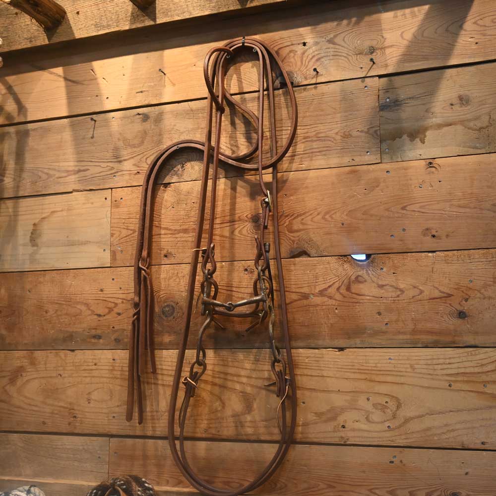 Bridle Rig - New Leather Rig - Cowpuncher Shanked Snaffle Bit - RIG671 Tack - Rigs Cowpuncher   