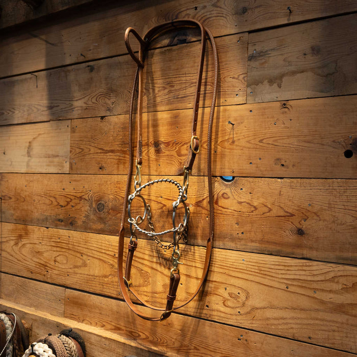 L&W Twisted Wire Snaffle Combo Bridle Rig Tack - Rigs L & W