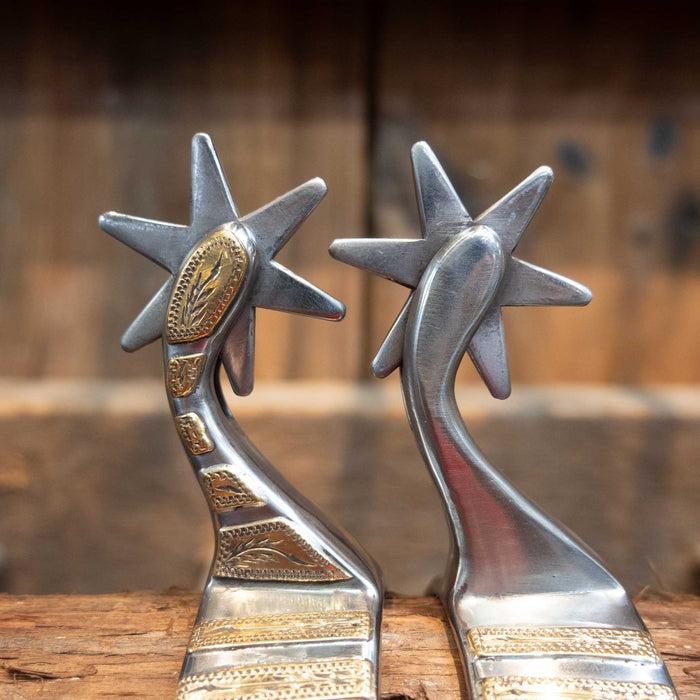 Kamphaus Silver Mounted 6pt. Spurs