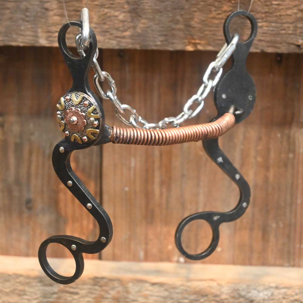 Paul Petska - Copper Wrapped Mullen - Gold V - Bit PP314 Tack - Bits Paul Petska   