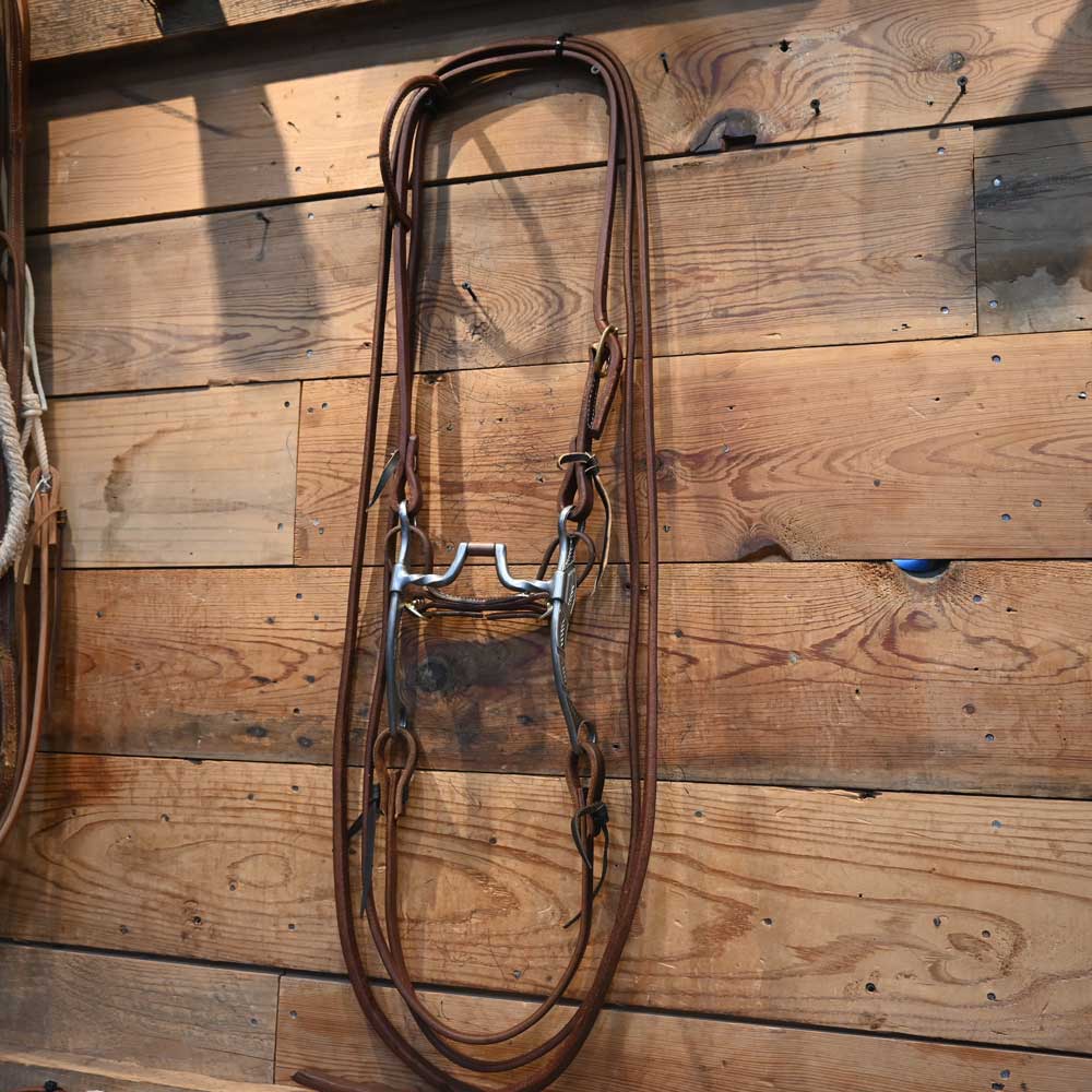 Bridle Rig  - Josh Ownbey Silver Mounted - Square Hinge Slow Twist Bit RIG8841