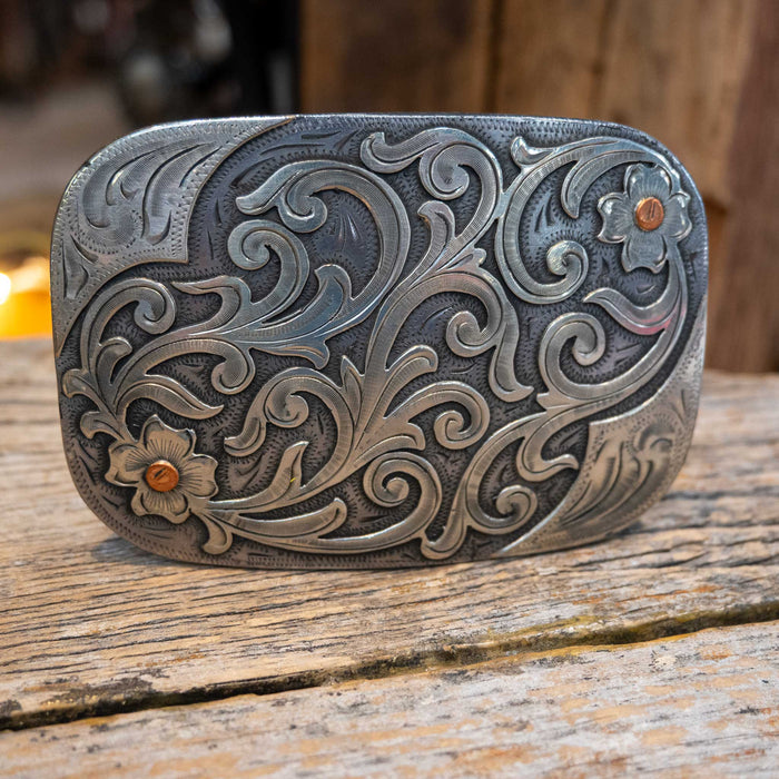 Scribner Floral Design Belt Buckle