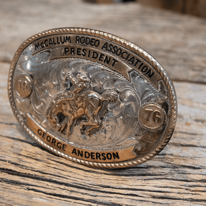 Nelson Silvia Co. 1976 Sterling Silver Trophy Belt Buckle