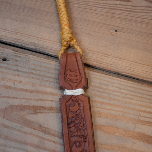 Handmade Nate Carter 24" Quirt w/Tooled Popper Tack - Whips, Crops & Quirts Nathan Carter