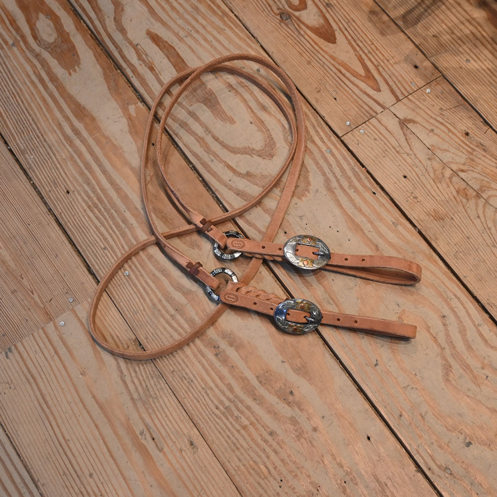 Joe Hipp 8ft. Roping Reins with Silver Conchos and Buckles JHL054 Tack - Reins Joe Hipp