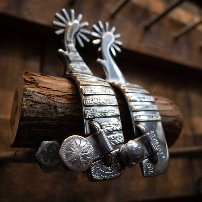 Kamphaus Silver Mounted 12pt. Spurs