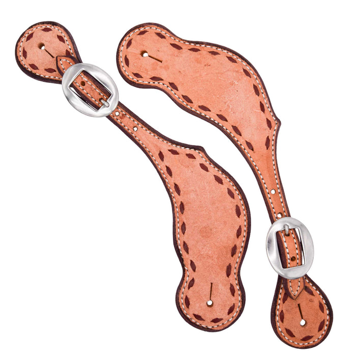 Teskey's Men's Roughout Spur Straps w/Buckstitch Tack - Spur Straps Teskey's