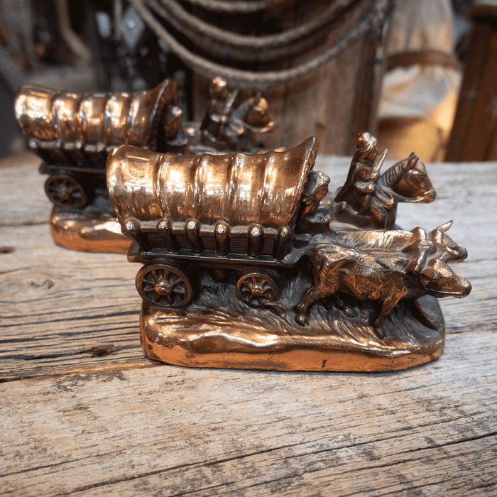 Vintage Dodge Inc. Horse & Carriage Copper Bookends Collectibles Dodge Inc.