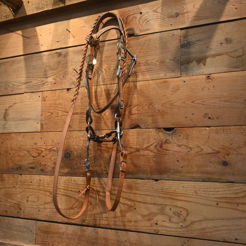 Bridle Rig - CowPerson Headstall with Silver Conchos - RIG417 Tack - Rigs Cowperson Tack   