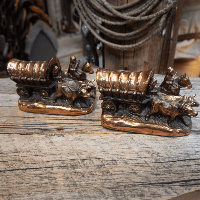 Vintage Dodge Inc. Horse & Carriage Copper Bookends Collectibles Dodge Inc.