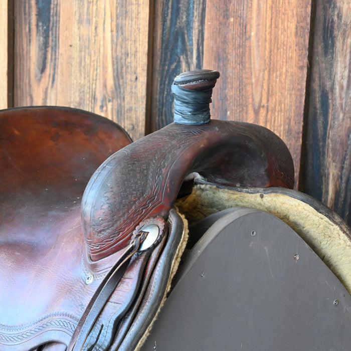 16" USED JEFF SMITH COW HORSE SADDLE