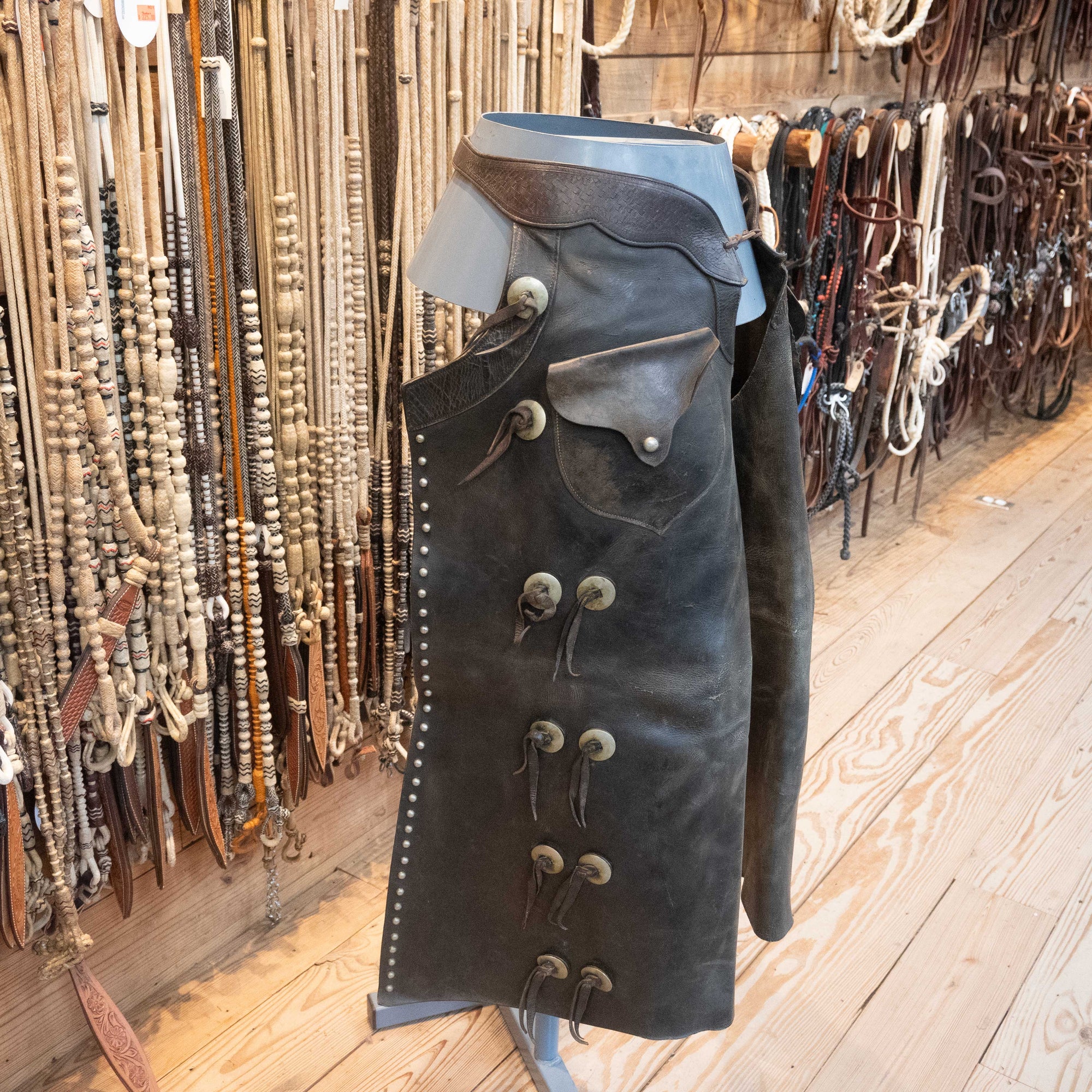 Cowboy Chaps - Handmade Vintage Leather Chaps CHAP767 Tack - Chaps & Chinks MISC   