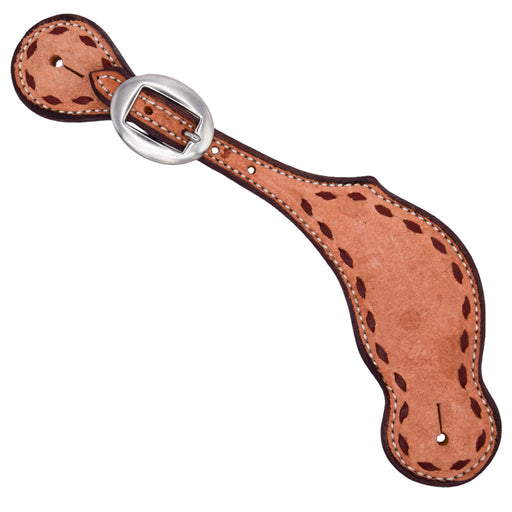 Teskey's Men's Roughout Spur Straps w/Buckstitch Tack - Spur Straps Teskey's Light Oil