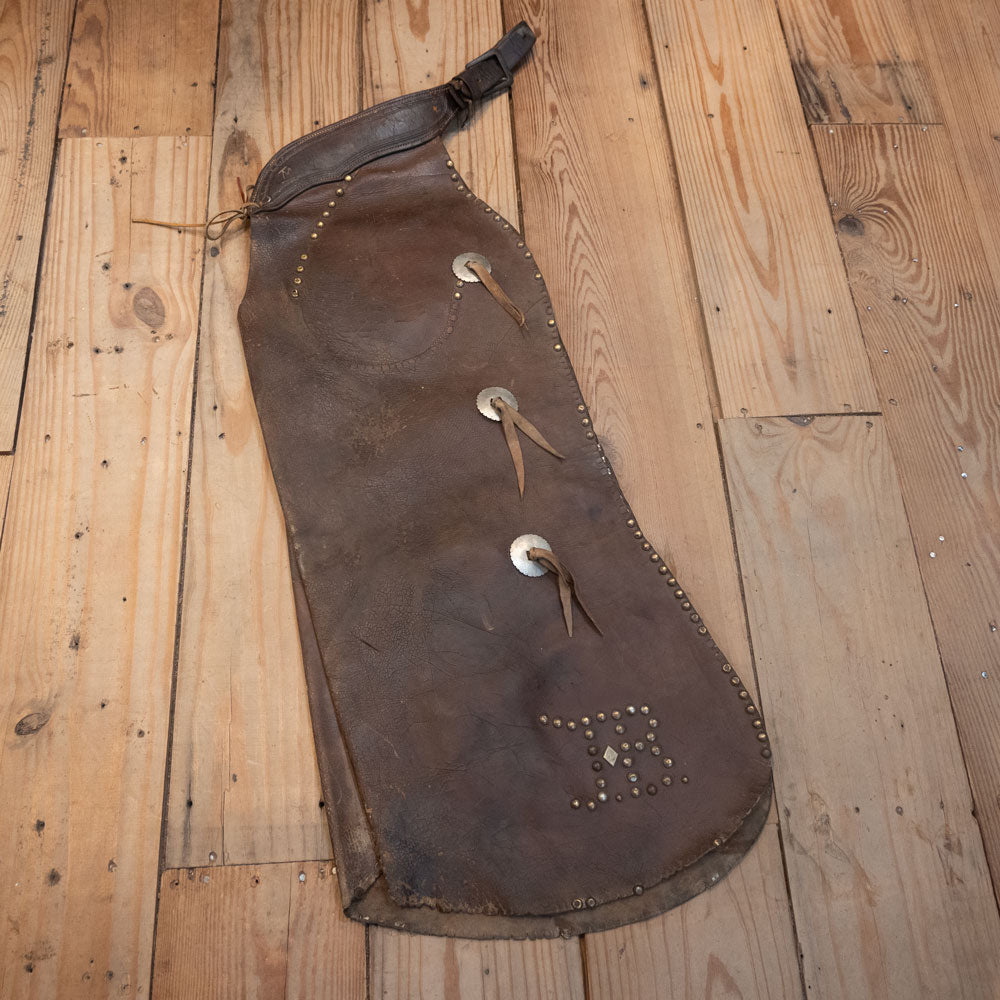 Early 1900's Batwing Chaps w/ 8 Brands on Yoke