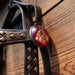 Vintage Bridle Accented w/ Copper Diamond Dots & Red concho buttons Tack - Rigs MISC