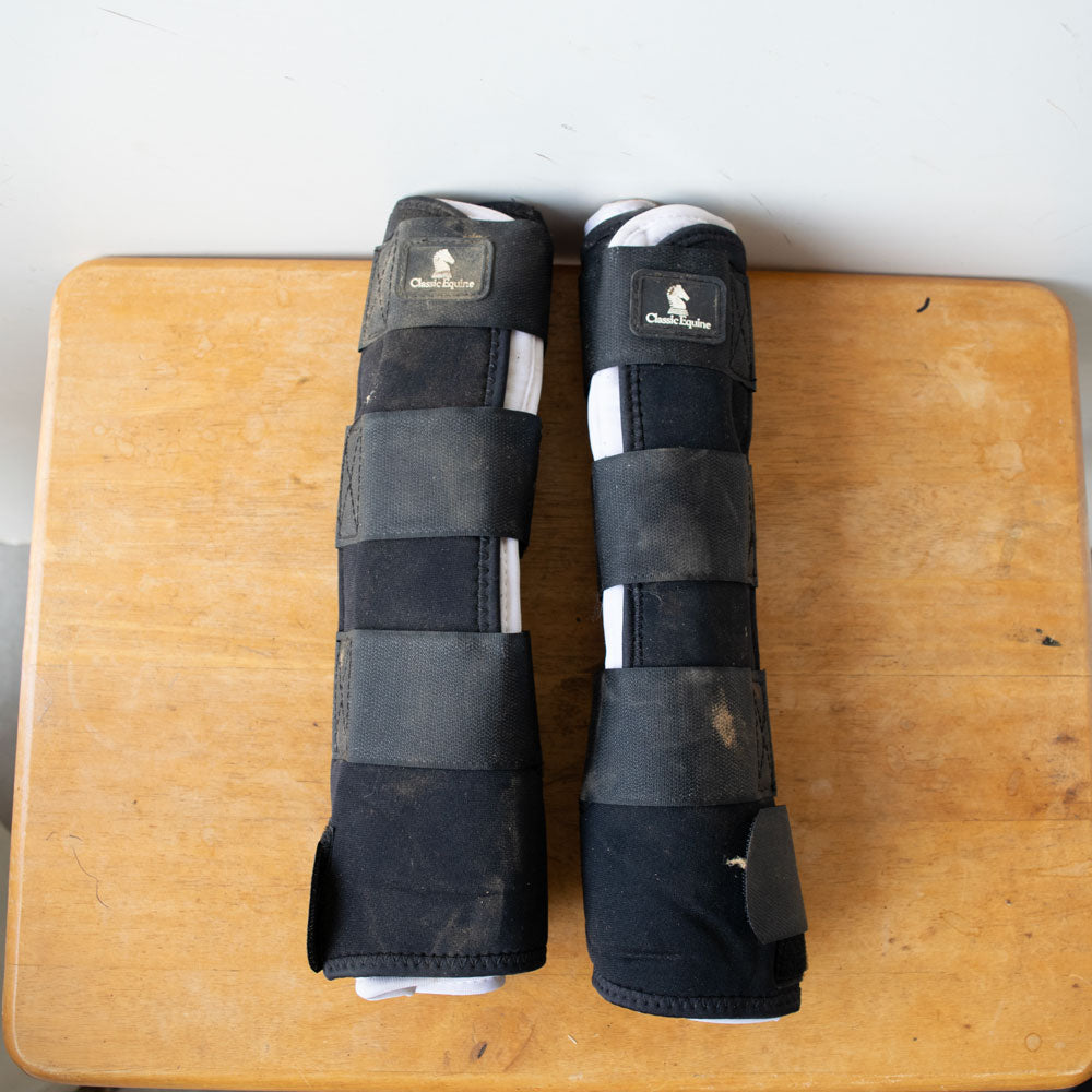 Used Classic Equine Medium Leg Wraps Set Of 2 Sale Barn bell boots   