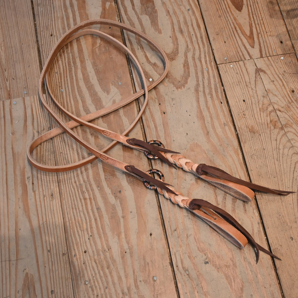 Joe Hipp 8ft. Roping Reins with Copper Conchos and Buckles JHL055 Tack - Reins Joe Hipp