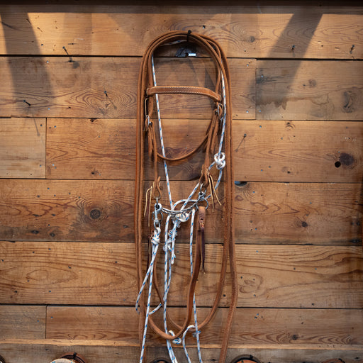 CHS Mormon Twisted Snaffle Rig w/Martingale Tack - Training Cow Horse Supply