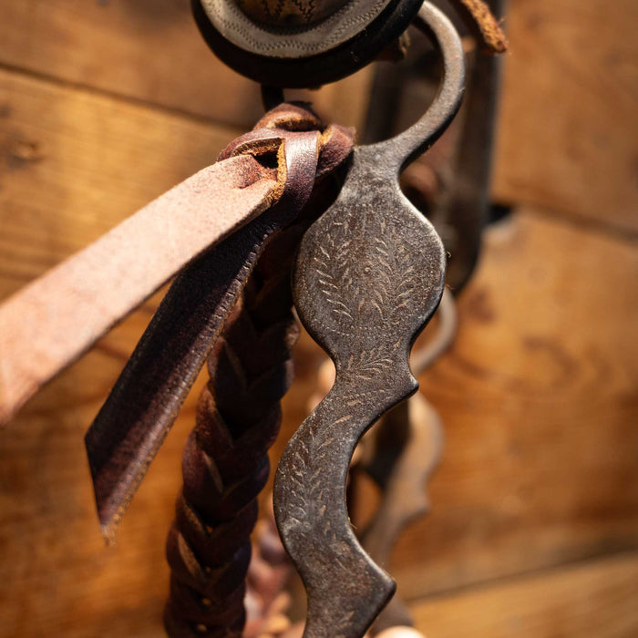 Early Beurman Ported Bit with Visalia Sterling Silver Diamond Concho Bridle Rig Tack - Rigs Visalia Stock & Saddle Co.