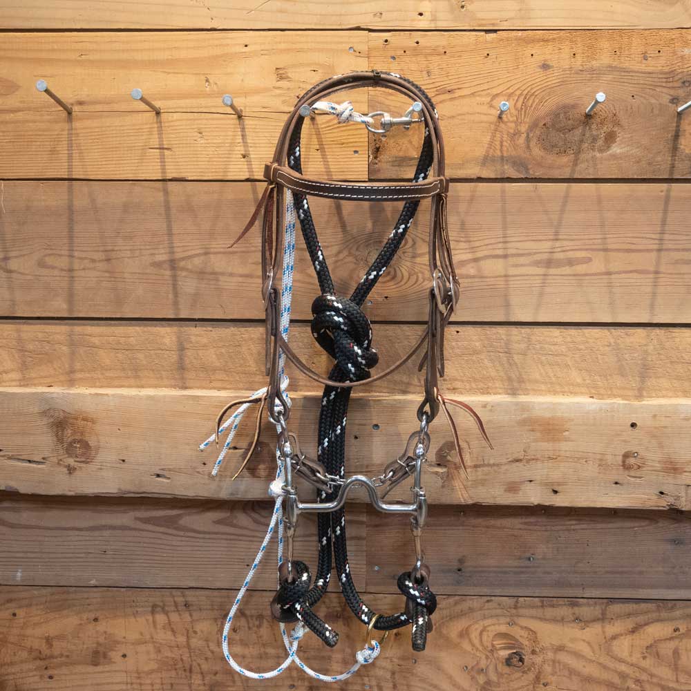 Cow Horse Supply Bridle Rig with String Rope Martingale CHS162 Tack - Training - Headgear Cow Horse Supply   