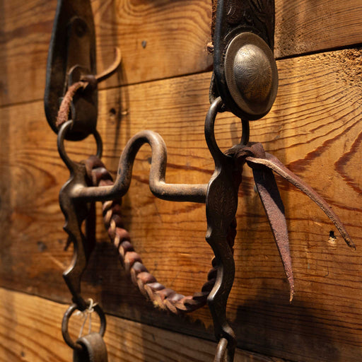 Early Beurman Ported Bit with Visalia Sterling Silver Diamond Concho Bridle Rig Tack - Rigs Visalia Stock & Saddle Co.