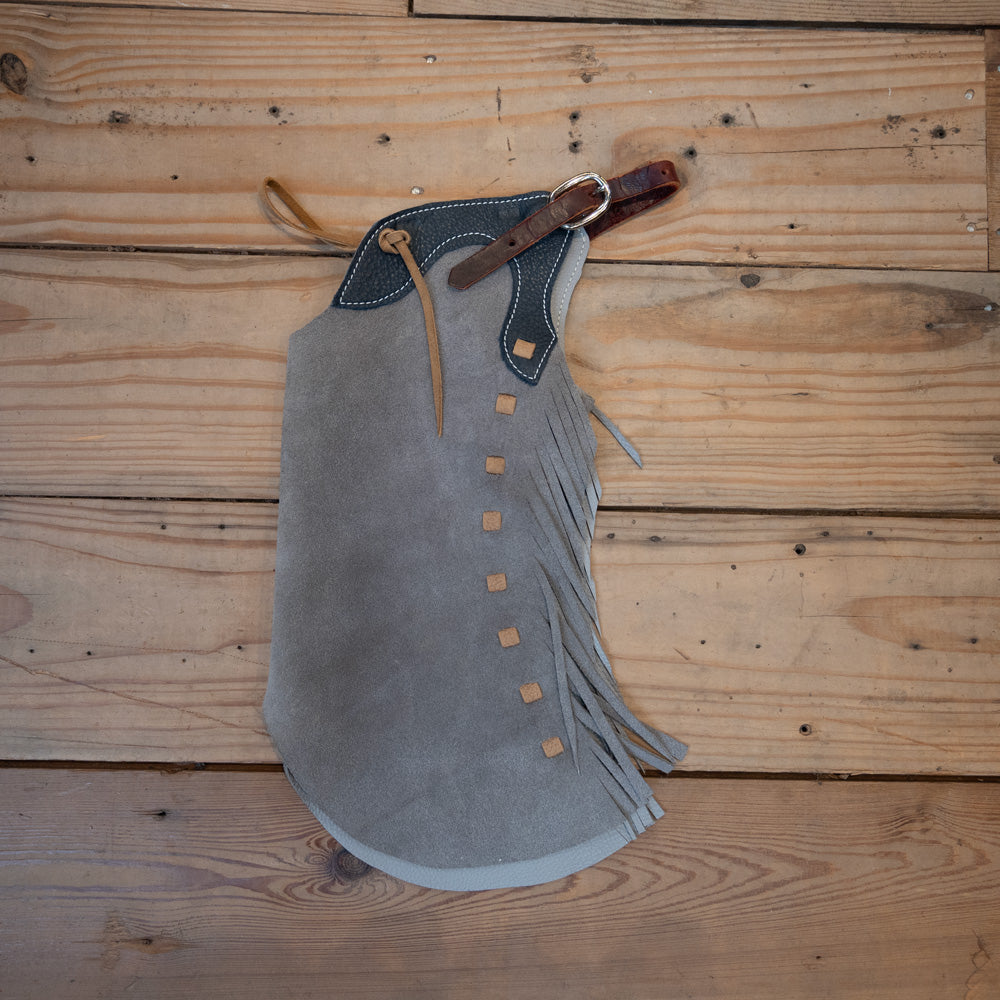 Kid's Grey Roughout Chaps Tack - Chaps & Chinks Jeremiah Miller