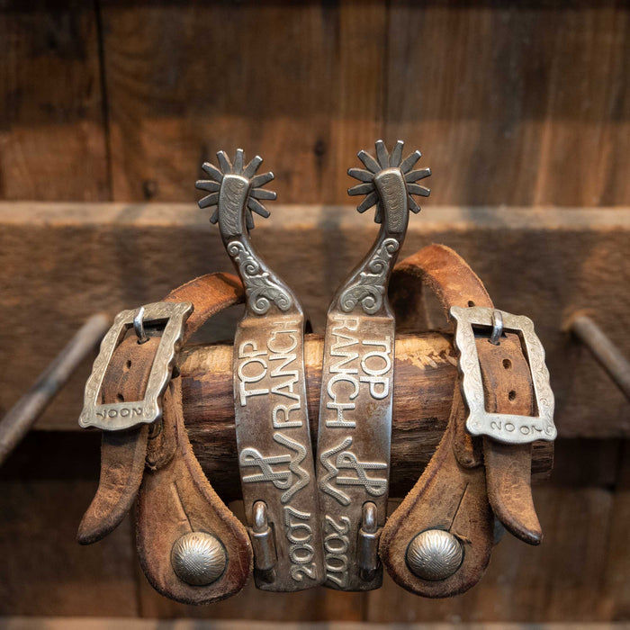 R. Yates Silver Mounted Spurs #376 and Hardware Buckles