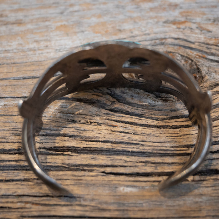 Vintage Sand Cast & Turquoise Bracelet 1860