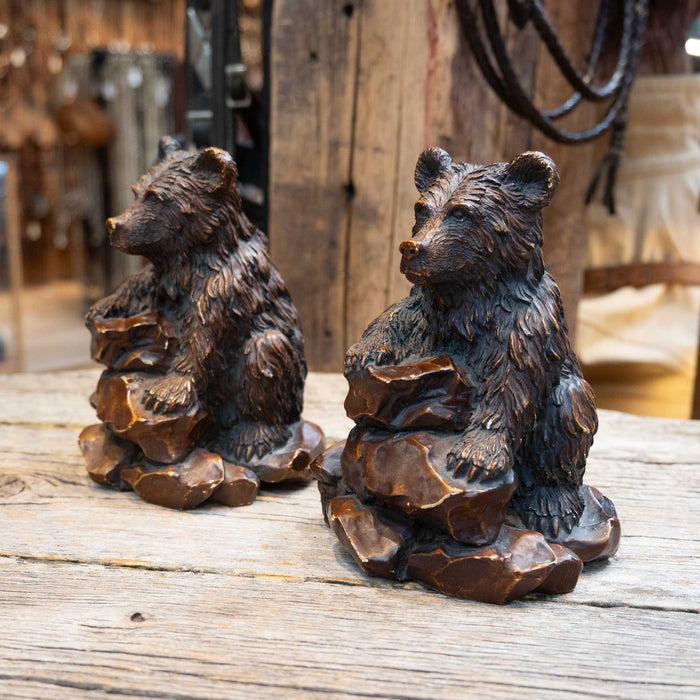 Vintage Sitting Brown Bears Bookends