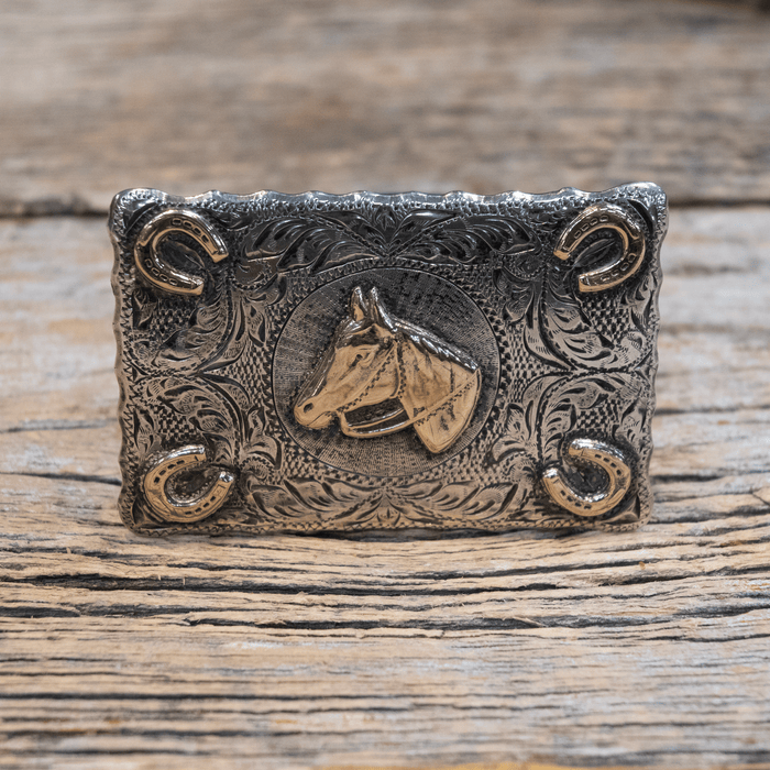 Renalde 1950's - 60's Sterling Silver Horse Head Belt Buckle