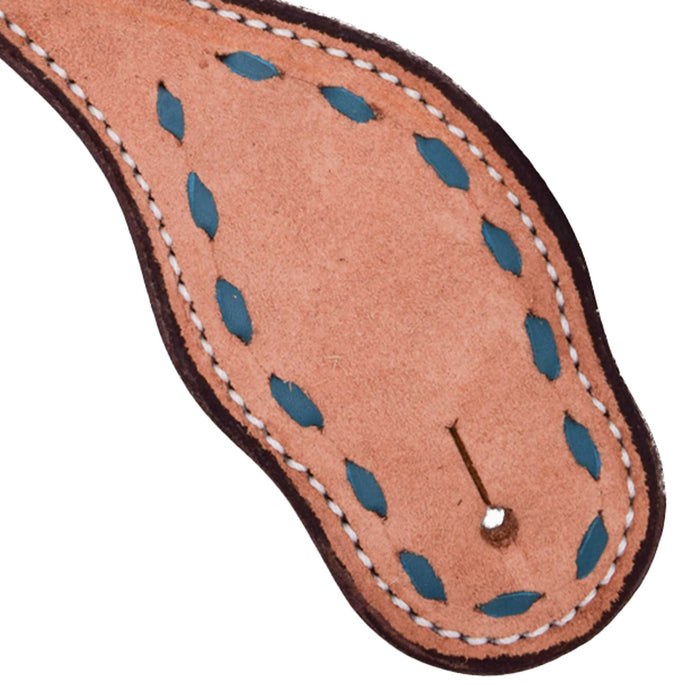 Teskey's Colored Buckstitch Ladies Spur Straps Tack - Spur Straps Teskey's Turquoise