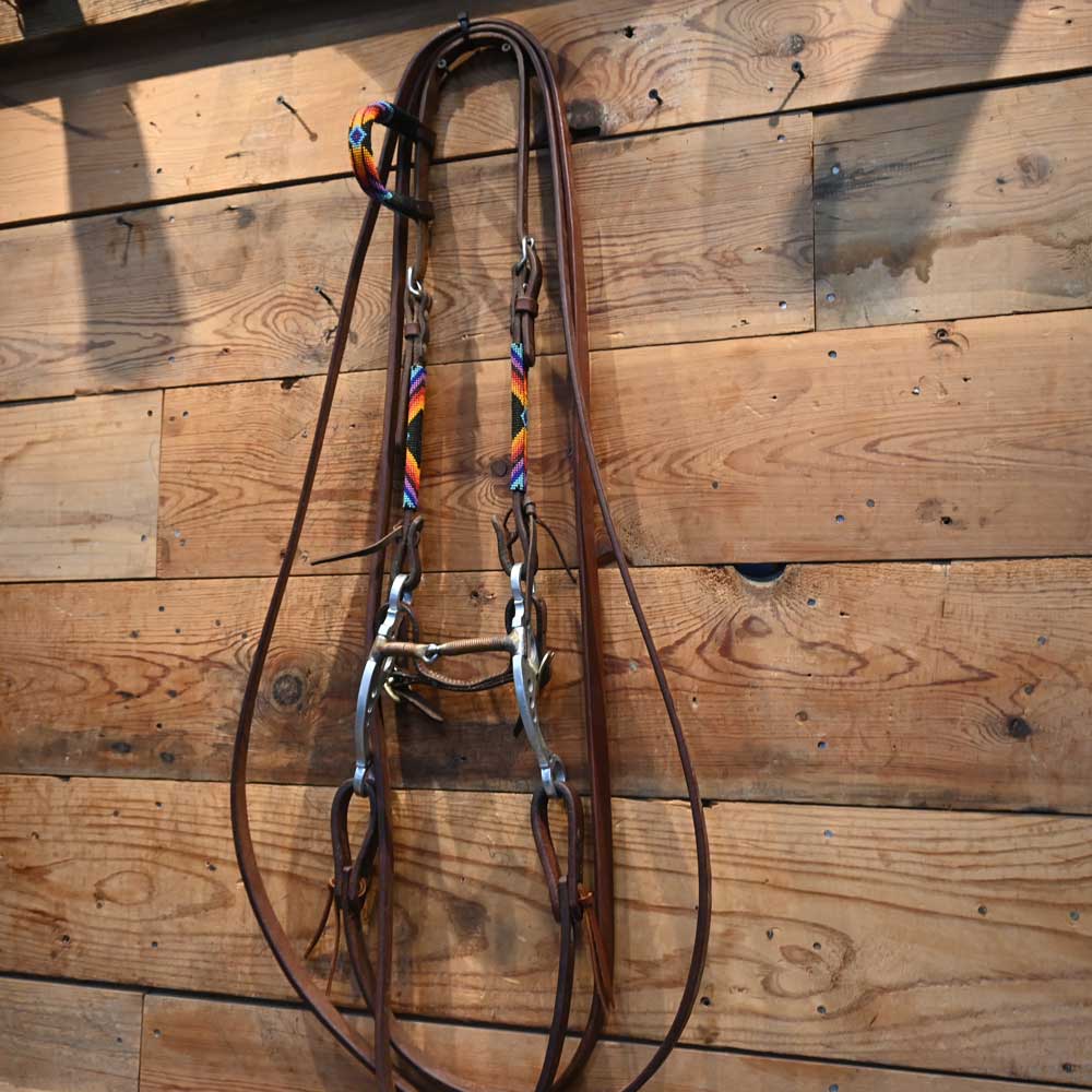 Bridle Rig - Nice Beaded Headstall - 2 piece Copper Wrapped Rig SBR591 Sale Barn MISC