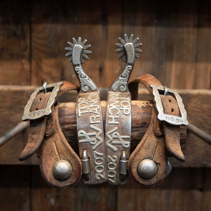 R. Yates Silver Mounted Spurs #376 and Hardware Buckles