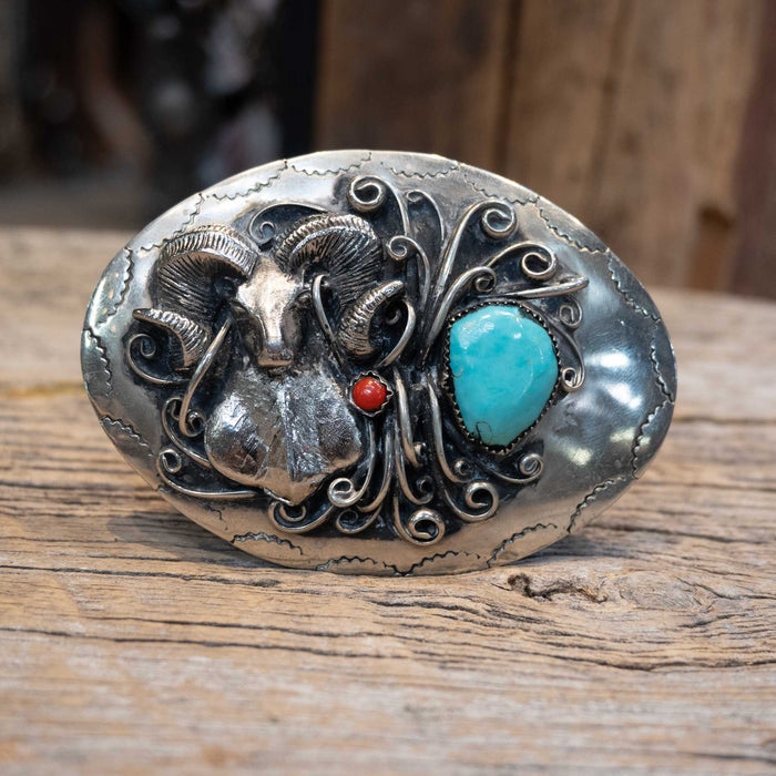 Handmade Big Horn w/ Turguoise Buckle