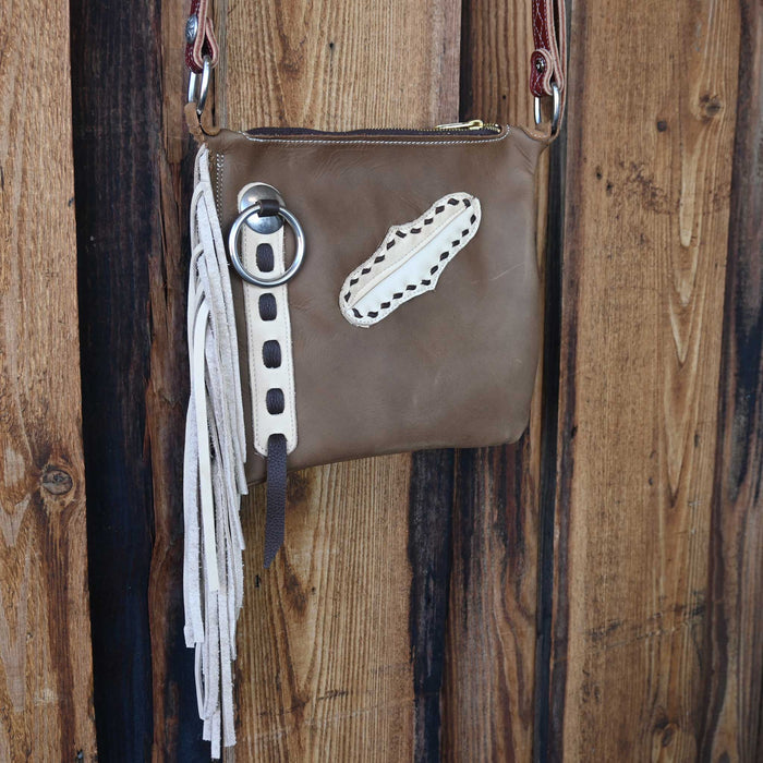 Handmade Smooth Brown Crossbody Chap Purse