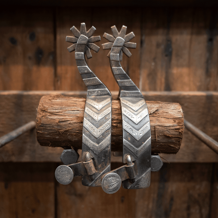 S. White Silver Mounted 9pt. Spurs