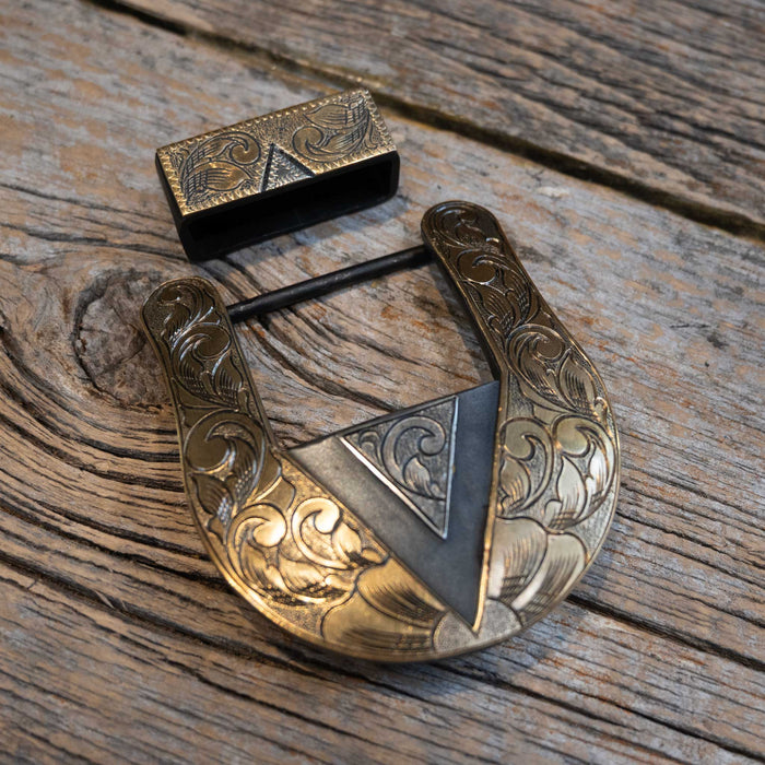 Turtle Jones Silver & Brass Belt Buckle