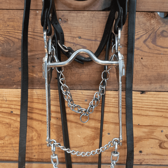 Vintage Pistol Shank Port Bridle Rig w/a Heavily Studdle Headstall & Cavesson Collectibles MISC