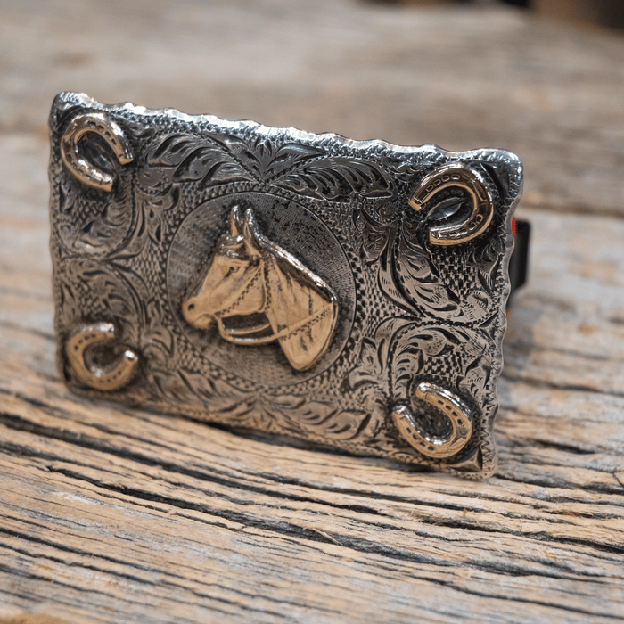 Renalde 1950's - 60's Sterling Silver Horse Head Belt Buckle