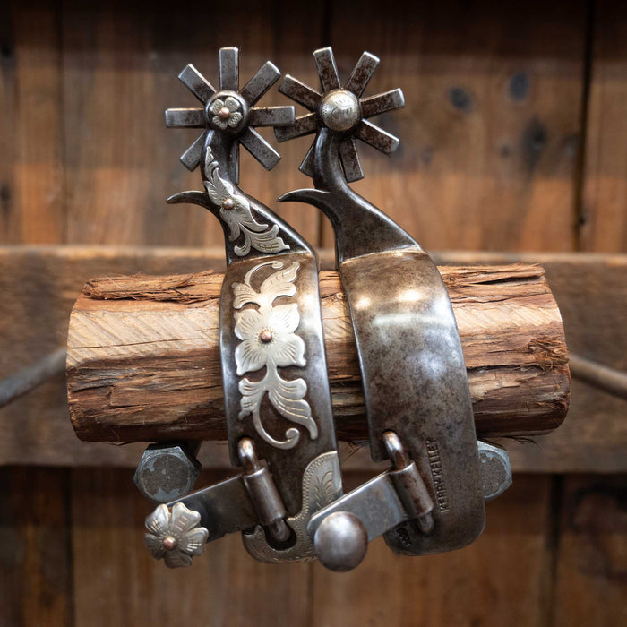 Kerry Kelley Silver Mounted 8pt. Spurs Tack - Spurs Kerry Kelley