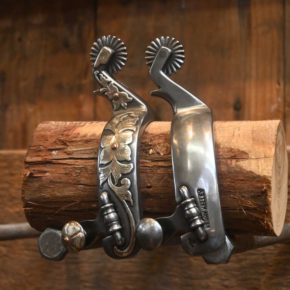 Kerry Kelley's Mens Silver Mounted Spurs SPUR703 Tack - Spurs Kerry Kelley   